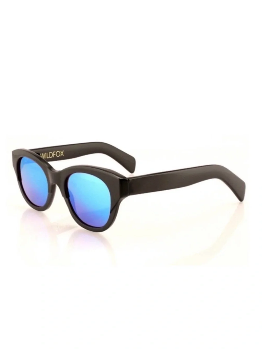 Wildfox Monroe Deluxe Sunglasses Black Blue Mirror Lens NWT
